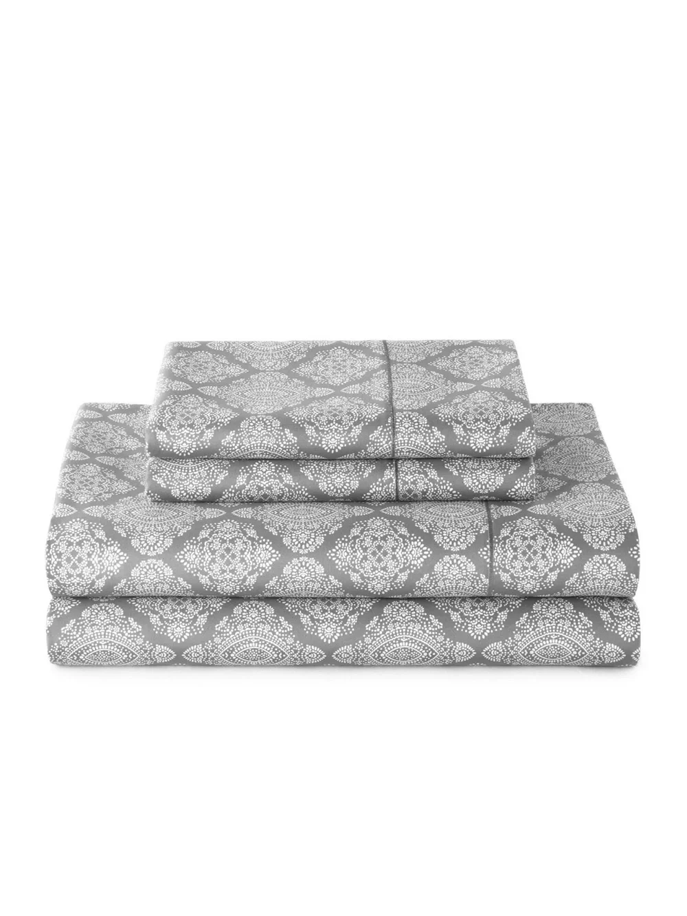 4pc Better Homes And Gardens Gray Geometric 100% cotton sheets